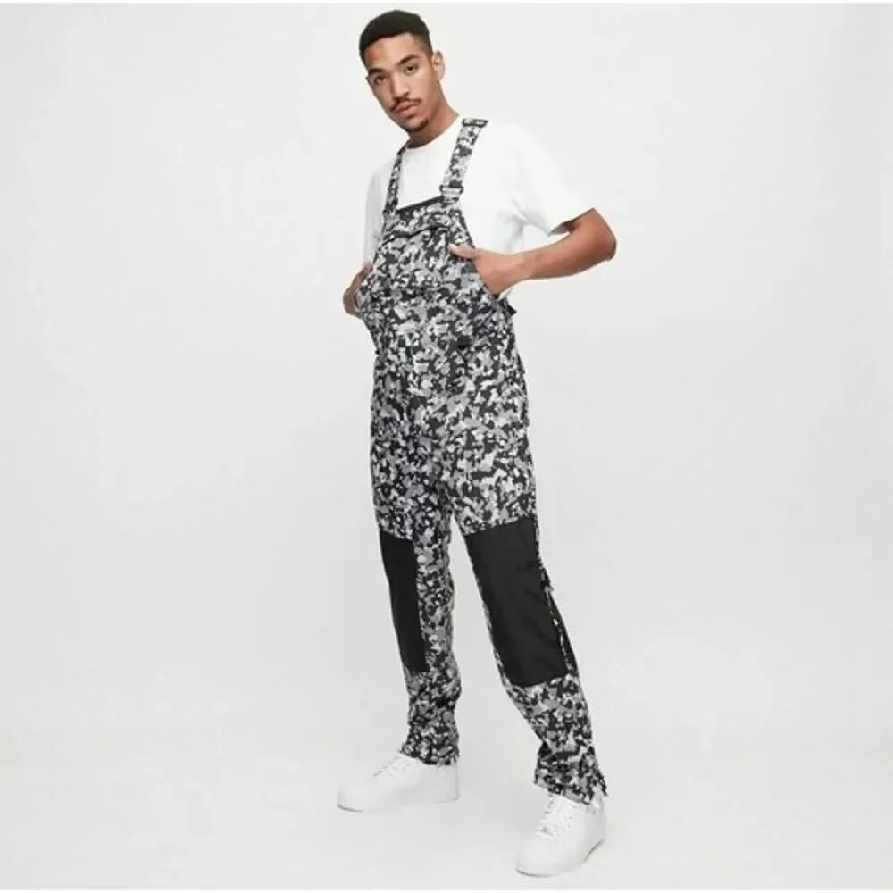 Nike ACG‎ Woven Overalls Mens Large Black White Gray Camo Print AOP CI0417-010